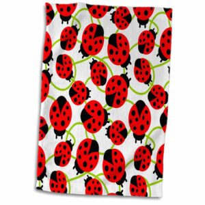 3d rose red ladybugs- whimsical art- spring twl_48649_1 towel, 15" x 22"