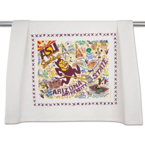 catstudio dish towel, arizona state university sun devils hand towel - collegiate kitchen towel for asu fans - perfect graduation gift, gift for students, parents and alums