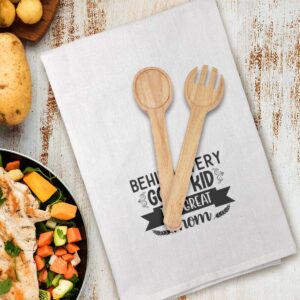 Style In Print Mother's Day Decor Flour Kitchen Towels Behind Every Good Kid is A Great Mom Cleaning Supplies Dish Design Only