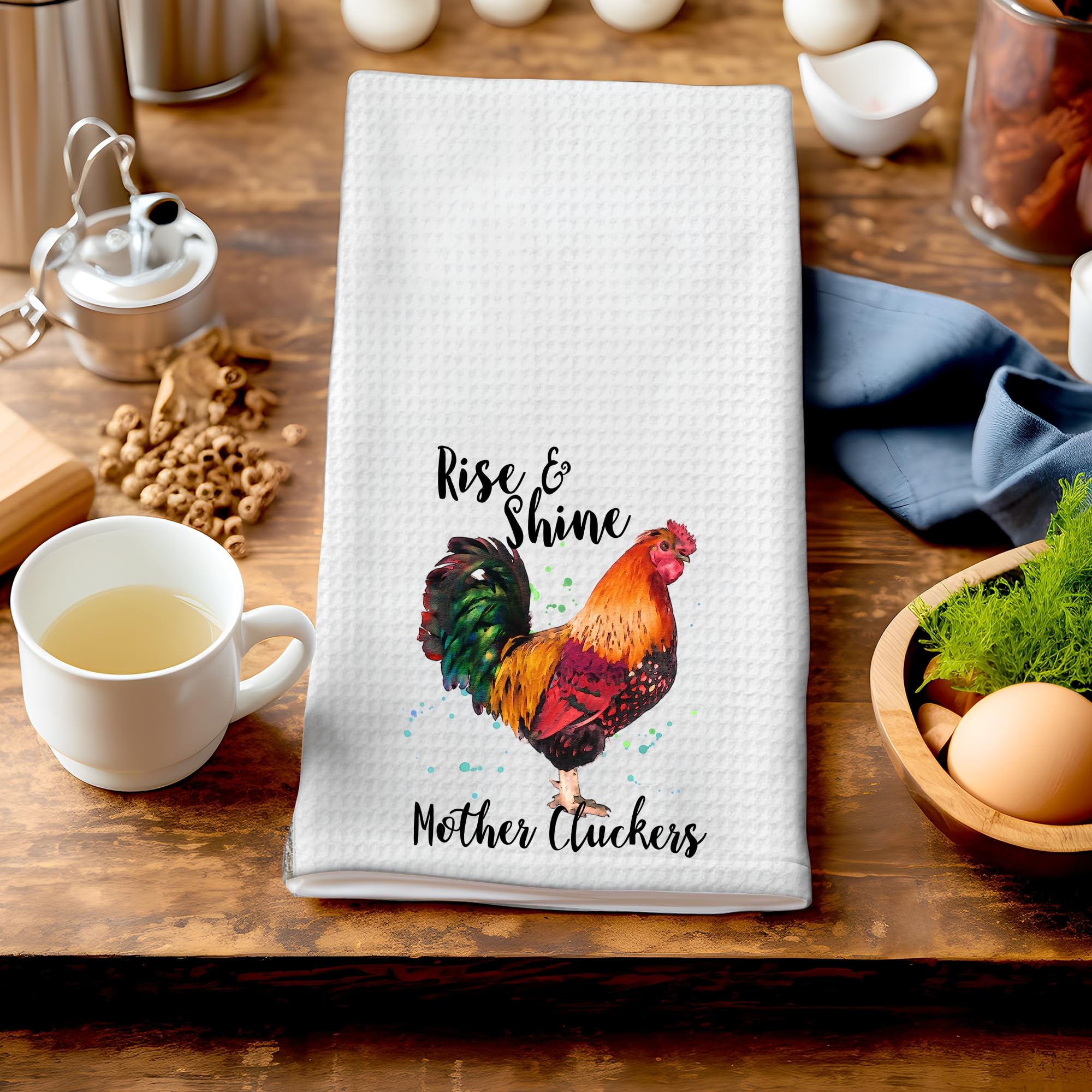 Rise and Shine Mother Clucker Microfiber Towel Rooster Chickens Gift for Friend Farm