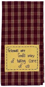 home collection by raghu friends are god's way barn and nutmeg towel, 18 x 28", red set of 2