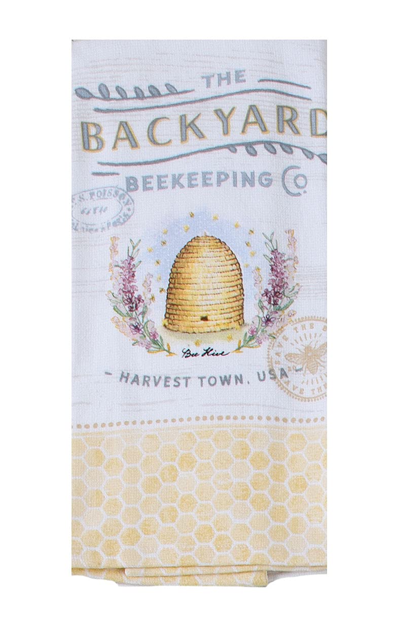 Kay Dee Designs 4 Piece Farmhouse Backyard Bee Keeping Kitchen Bundle, 2 Towels and 2 Grabber Mitts