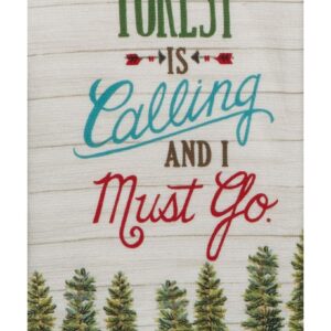 DHE Piece Woodsy Pine Tree Camping Kitchen Dual Purpose Towel Bundle, Forest is Calling and Take The Scenic Route, Multi colored