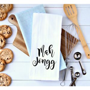 mah jongg - Dish Towel Kitchen Tea Towel Funny Saying Humorous Flour Sack Towels Great Housewarming Gift 28 inch by 28 inch, 100% Cotton, Multi-Purpose Towel