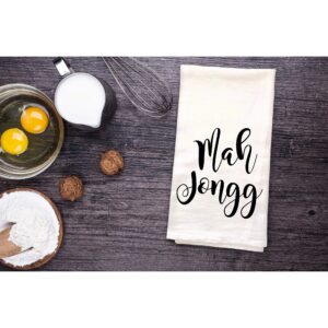 mah jongg - Dish Towel Kitchen Tea Towel Funny Saying Humorous Flour Sack Towels Great Housewarming Gift 28 inch by 28 inch, 100% Cotton, Multi-Purpose Towel