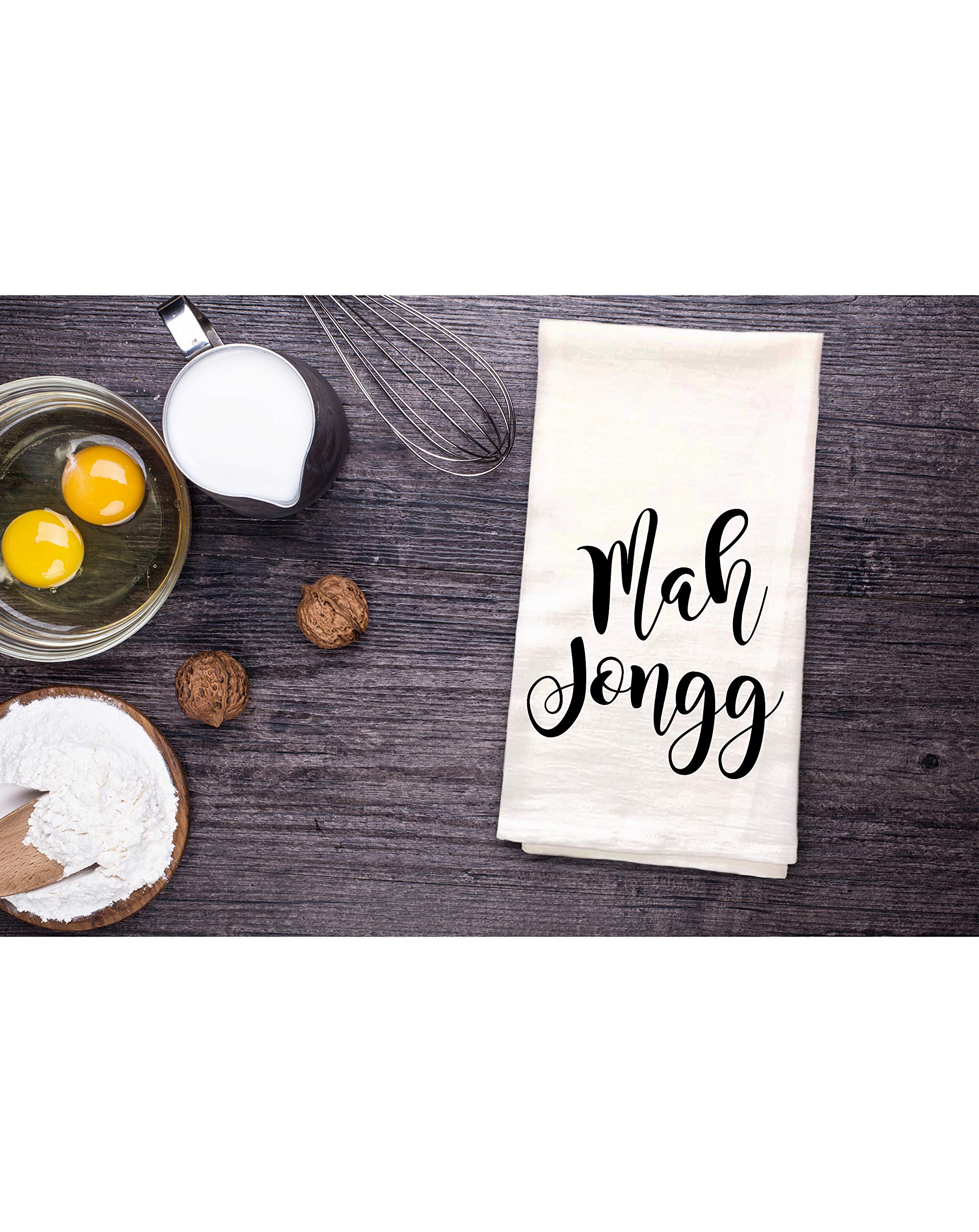 mah jongg - Dish Towel Kitchen Tea Towel Funny Saying Humorous Flour Sack Towels Great Housewarming Gift 28 inch by 28 inch, 100% Cotton, Multi-Purpose Towel