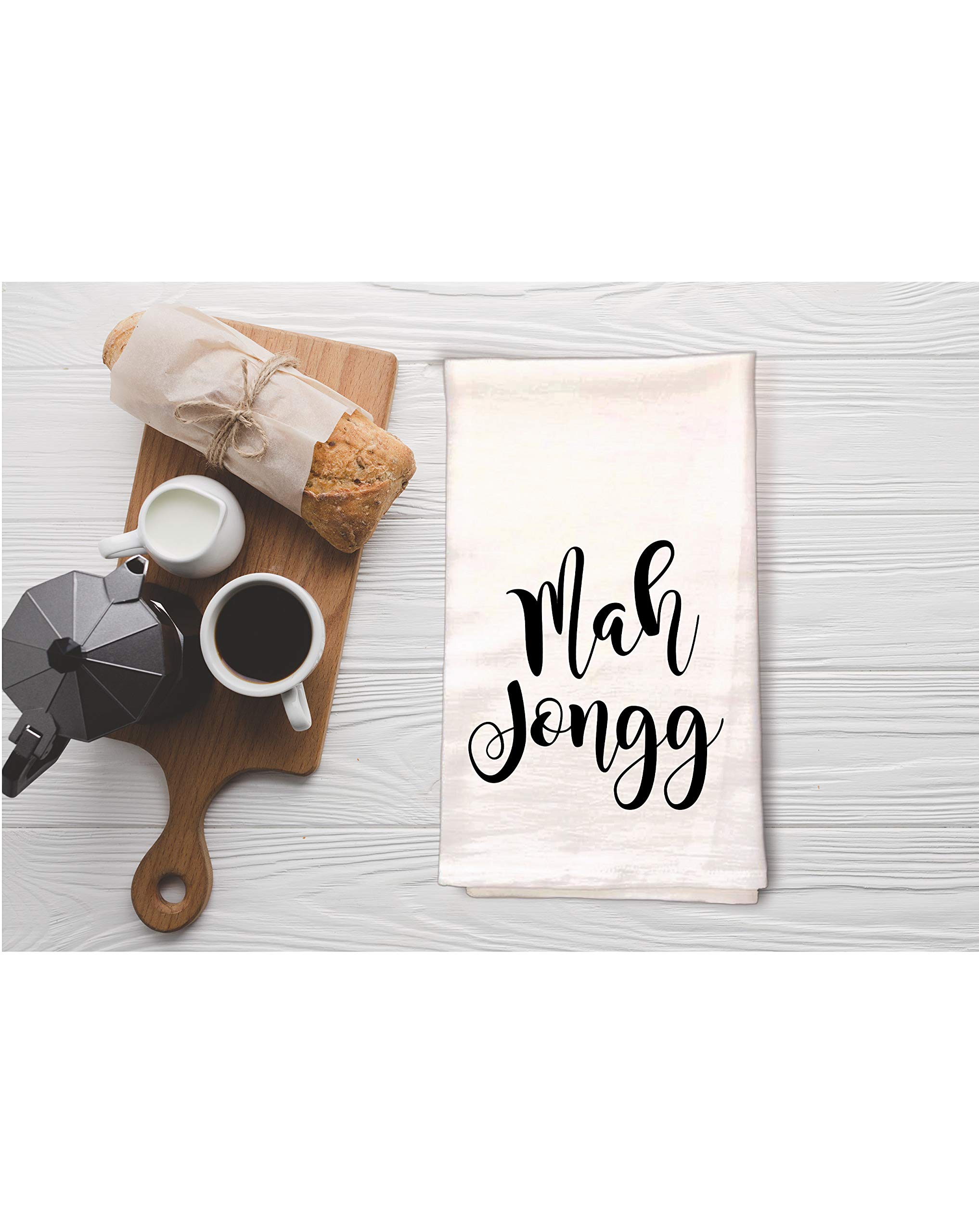 mah jongg - Dish Towel Kitchen Tea Towel Funny Saying Humorous Flour Sack Towels Great Housewarming Gift 28 inch by 28 inch, 100% Cotton, Multi-Purpose Towel