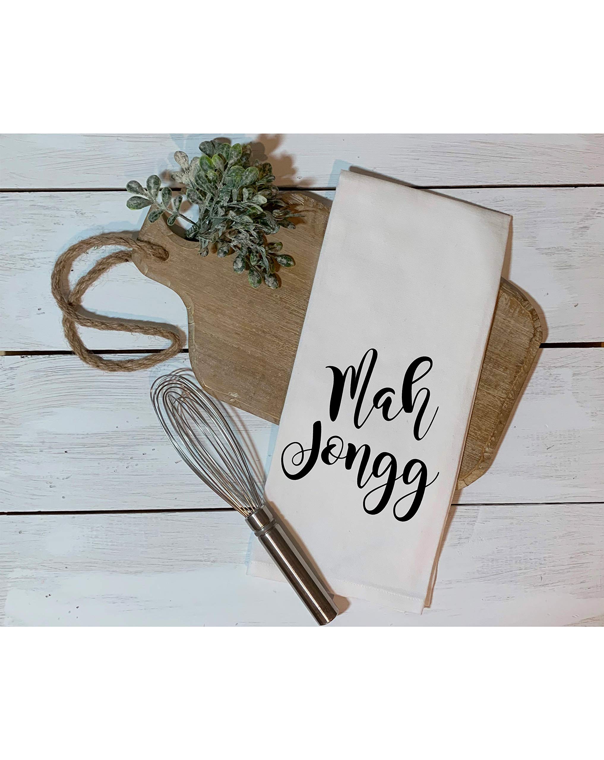 mah jongg - Dish Towel Kitchen Tea Towel Funny Saying Humorous Flour Sack Towels Great Housewarming Gift 28 inch by 28 inch, 100% Cotton, Multi-Purpose Towel