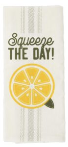 adams manufacturing 'squeeze the day' lemon tea towel