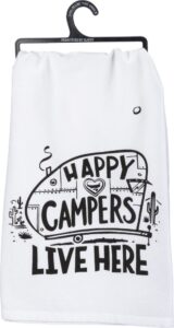primitives by kathy 35519 made you smile dish towel, 28", lol - happy campers