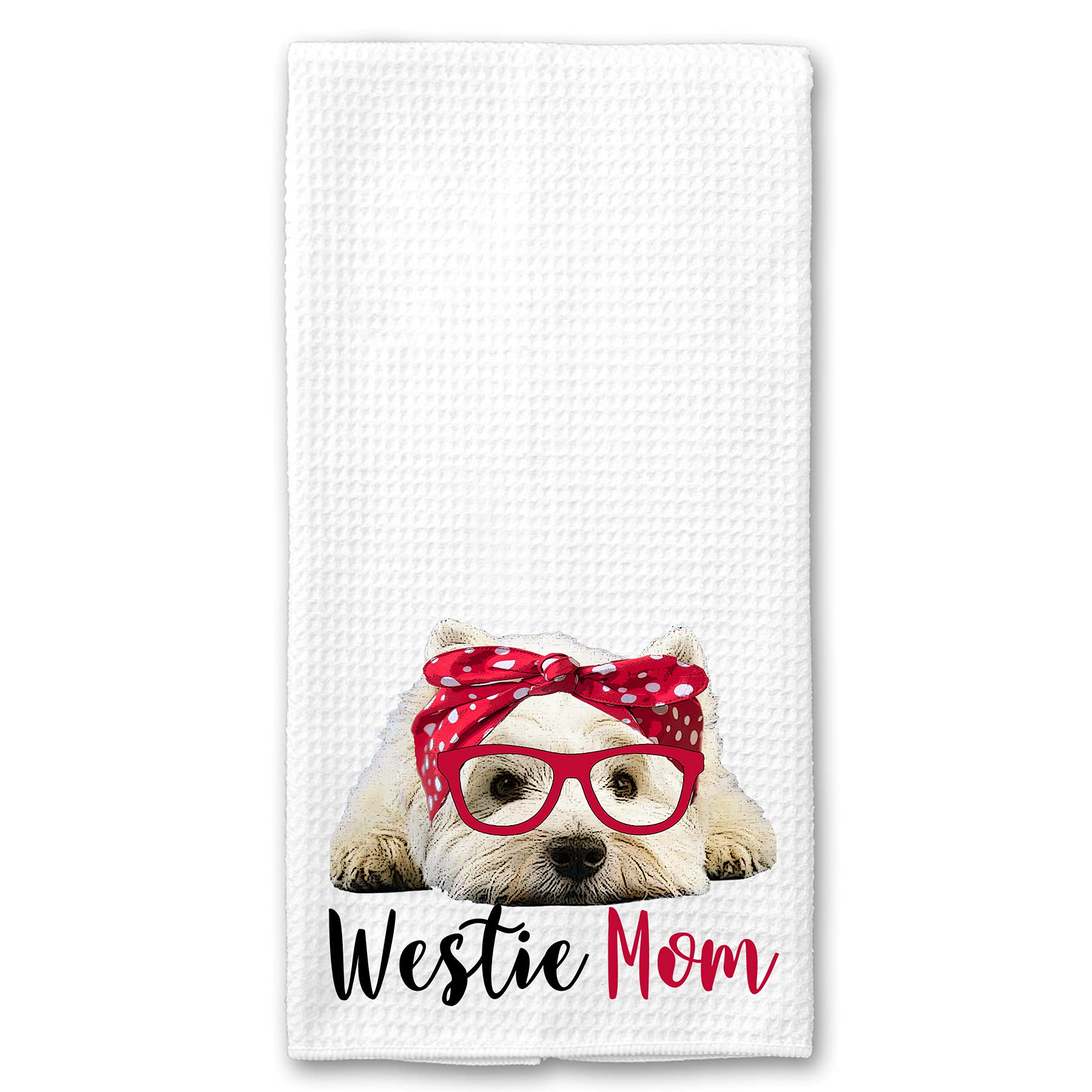 Westie Mom West Highland Terrier Microfiber Kitchen Tea Bar Towel Gift for Animal Dog Lover