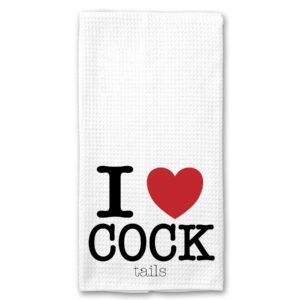 i love cock(tails), funny kitchen tea bar towel gift for women