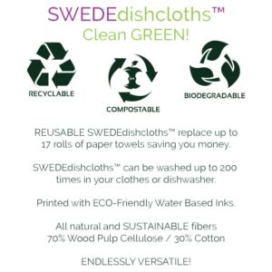 SWEDEdishcloths Swedish Dishcloth Set of 3 Each Swedish Dishcloths - Colorado Dog Paw | Eco Friendly Cleaning Absorbent Cloth Eco Friendly Cleaing Supplies Eco Friendly Cleaning Wipes