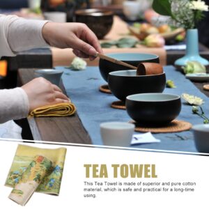 Hemoton 2pcs Tea Mat Tea Cloth Tea Ceremony Mat Coffee Bar Mat Tea Towels Kitchen Teaware Towel Suede Towel Absorbent Cleaning Towels Teacup Towel Household Coral Fleece Quick Dry Cloth