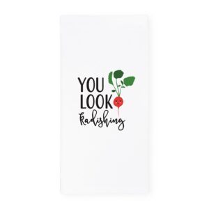 the cotton & canvas co. you look radishing soft and absorbent kitchen tea towel, flour sack towel and dish cloth