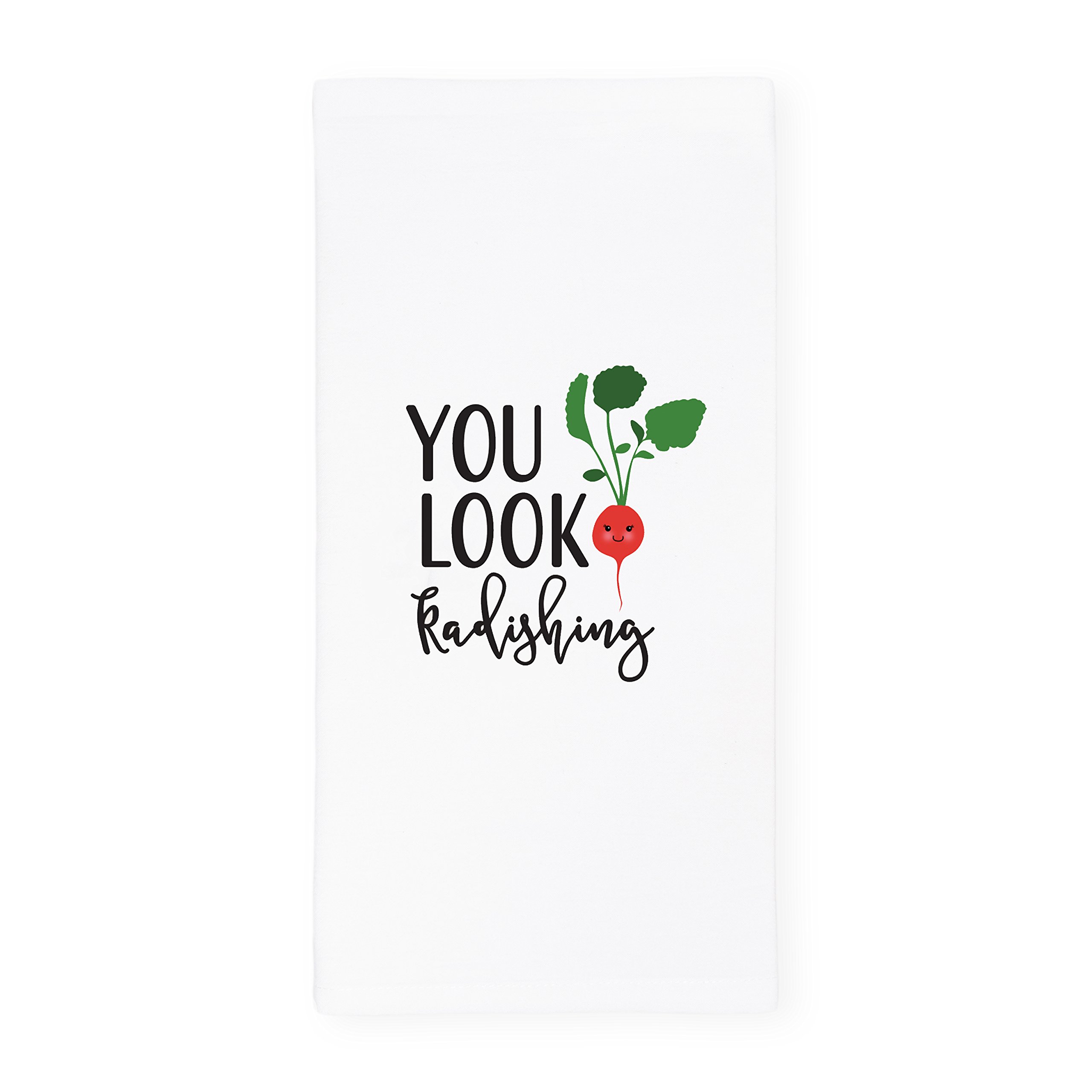 The Cotton & Canvas Co. You Look Radishing Soft and Absorbent Kitchen Tea Towel, Flour Sack Towel and Dish Cloth