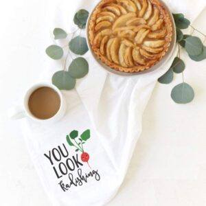 The Cotton & Canvas Co. You Look Radishing Soft and Absorbent Kitchen Tea Towel, Flour Sack Towel and Dish Cloth