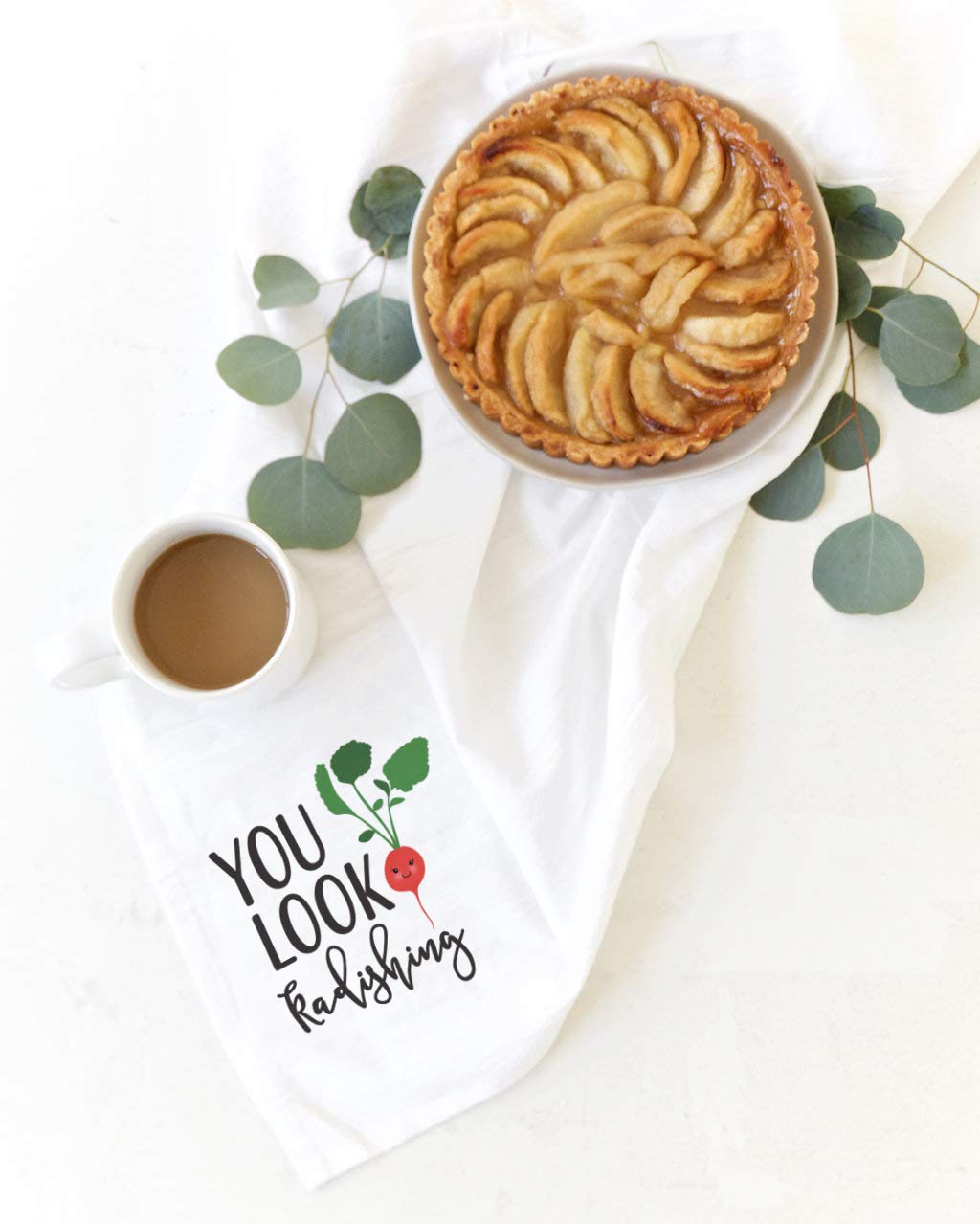 The Cotton & Canvas Co. You Look Radishing Soft and Absorbent Kitchen Tea Towel, Flour Sack Towel and Dish Cloth