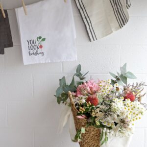 The Cotton & Canvas Co. You Look Radishing Soft and Absorbent Kitchen Tea Towel, Flour Sack Towel and Dish Cloth