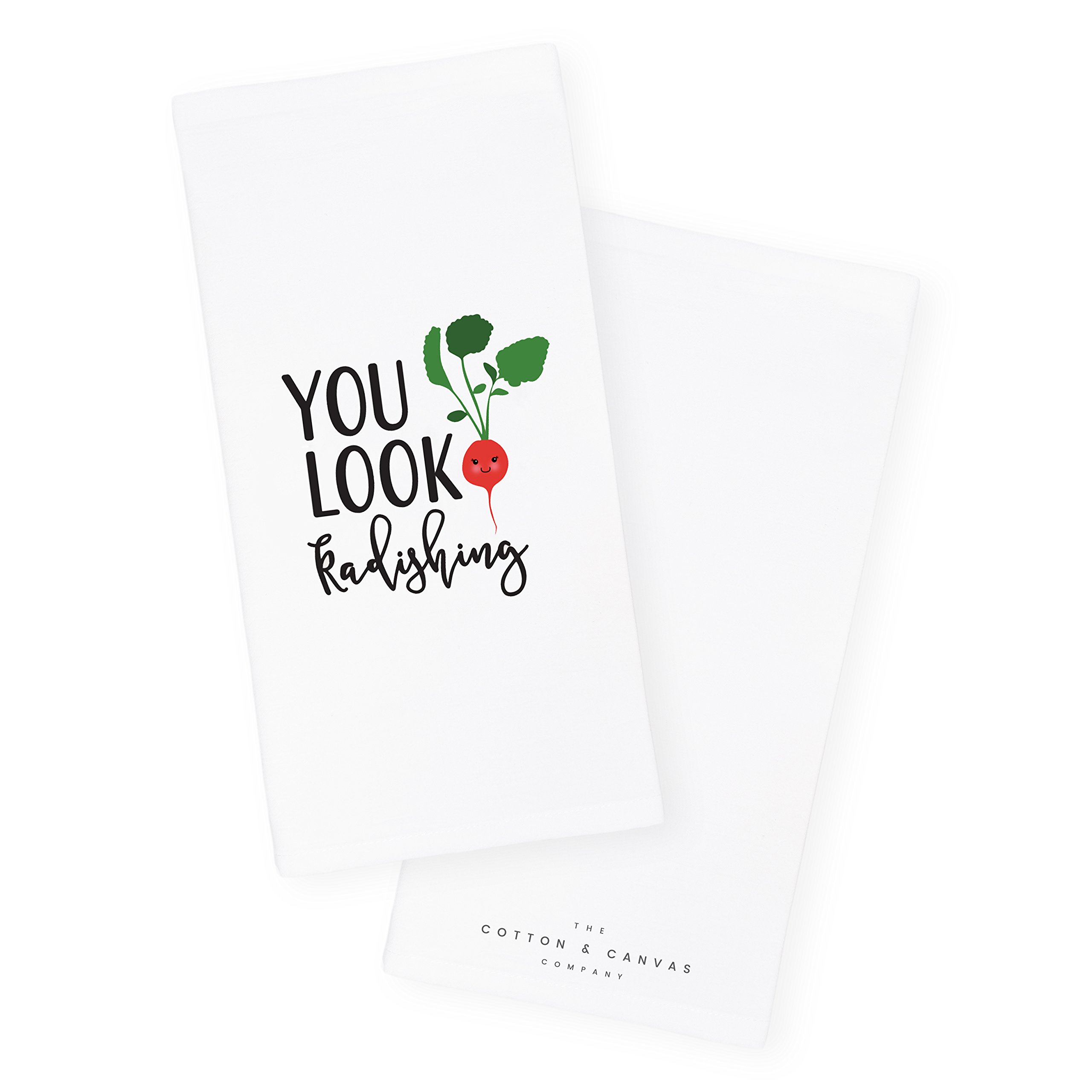 The Cotton & Canvas Co. You Look Radishing Soft and Absorbent Kitchen Tea Towel, Flour Sack Towel and Dish Cloth