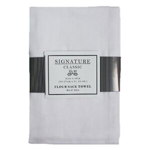 j & m home fashions 7420 3pk wht flour sac towel
