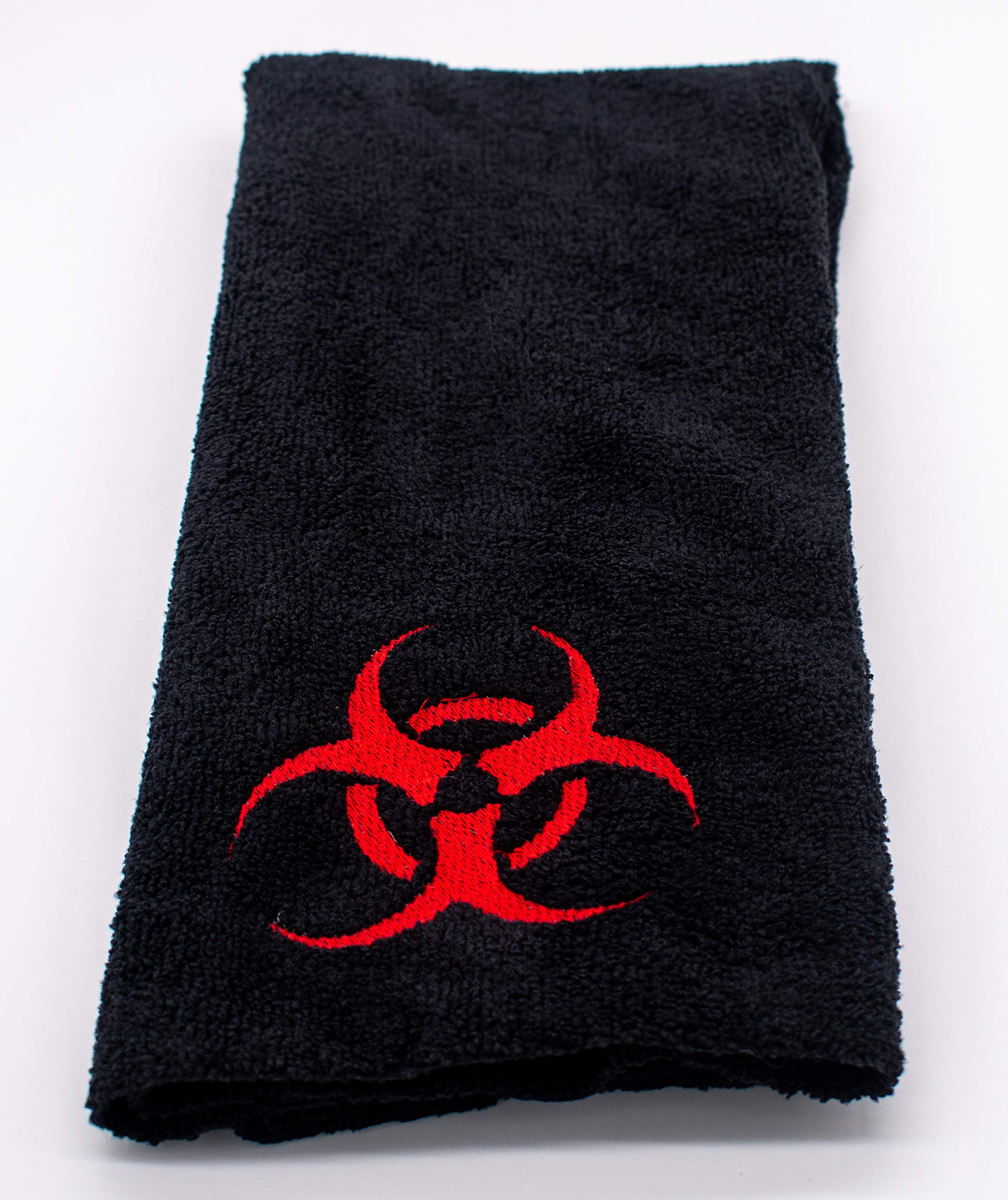 Embroidered Biohazard Symbol Hand Towel - Plush and Absorbent