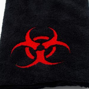 Embroidered Biohazard Symbol Hand Towel - Plush and Absorbent