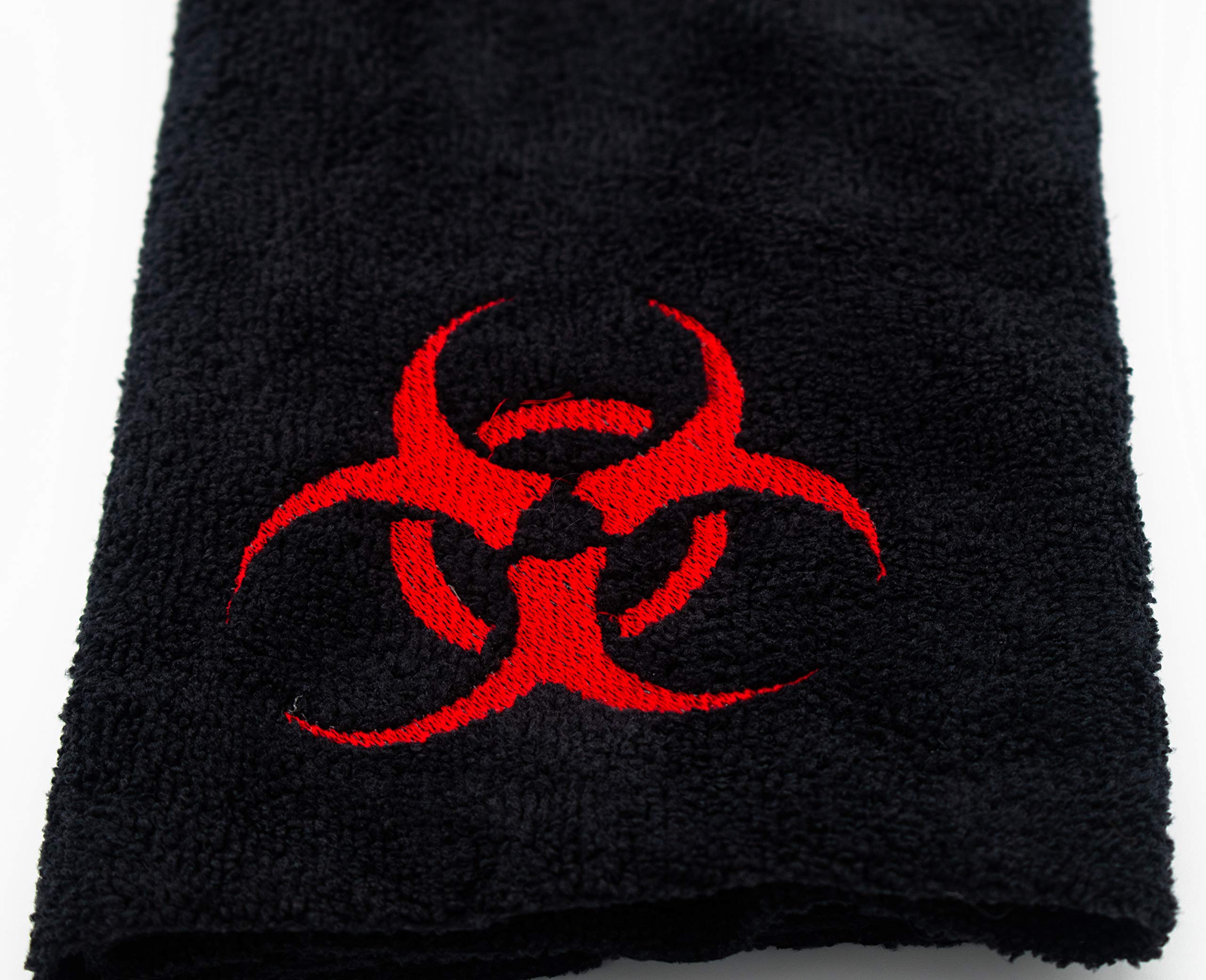 Embroidered Biohazard Symbol Hand Towel - Plush and Absorbent