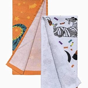 "Tricks for Treats" Halloween Puppy Dog Kitchen Towels, Set of 2
