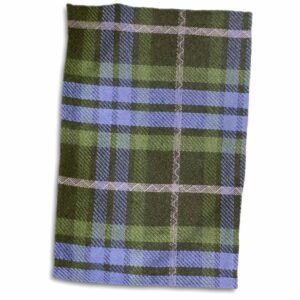 3d rose blue and green tartan pattern with black and grey gray-plaid checks checkered scottish scotland hand/sports towel, 15 x 22