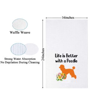 Poodle Dog Kitchen Towel Life is Better with a Poodle Kitchen Tea Bar Towel Puppy Dog Sweet Home Gift Towel Poodle Owner Gift