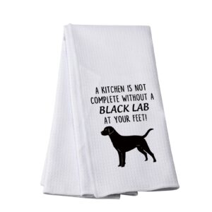 pwhaoo black lab kitchen towel a kitchen is not complete without a black lab kitchen towel black lab lover gift (without a black lab t)