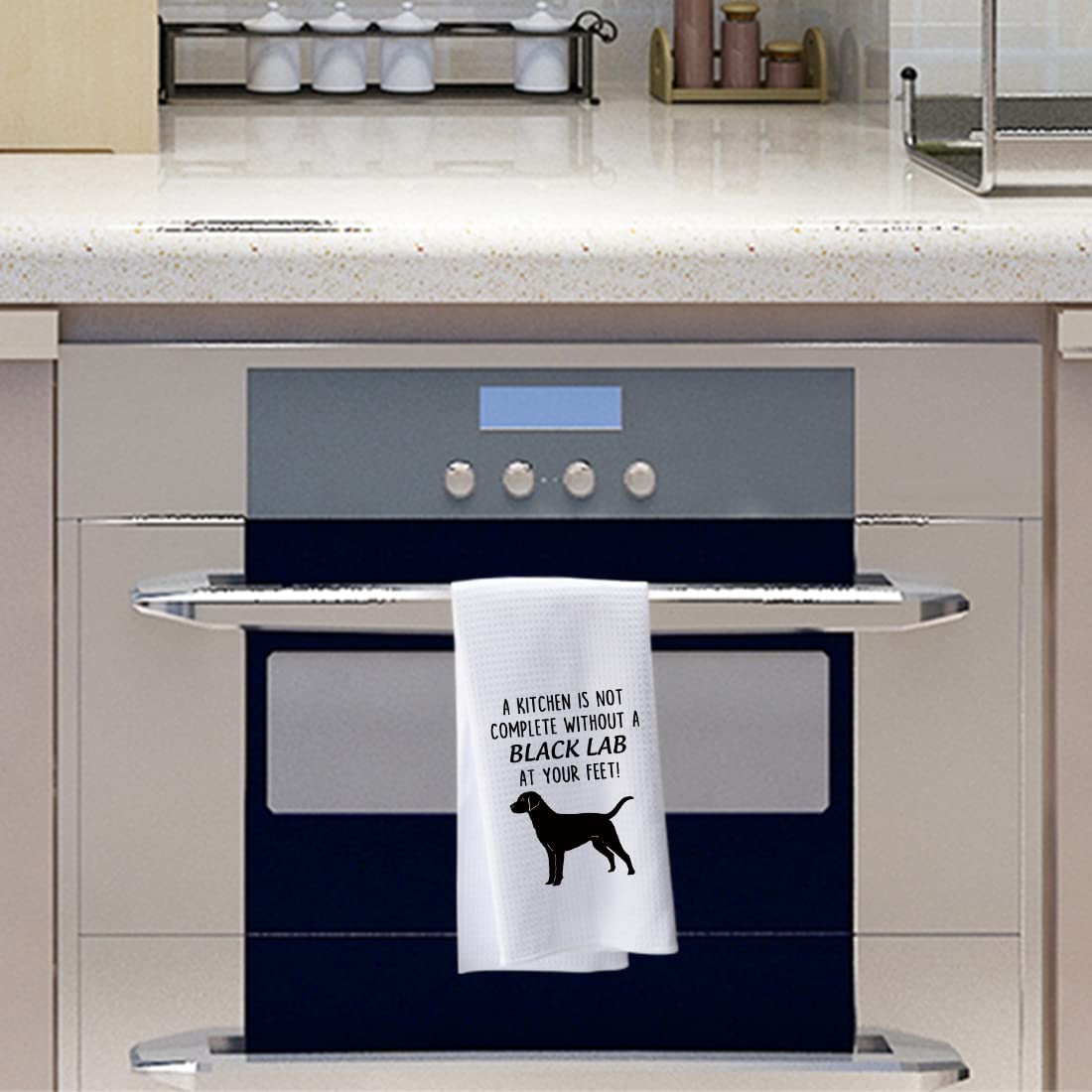 PWHAOO Black Lab Kitchen Towel A Kitchen is Not Complete Without A Black Lab Kitchen Towel Black Lab Lover Gift (Without A Black Lab T)