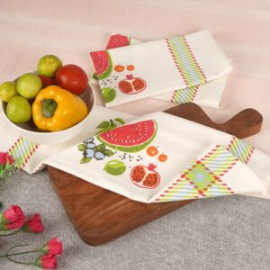 FINGERCRAFT Kitchen Dish Towels Natural Cotton Tea Towels Set of 6 Multi-Purpose Hand Towel Soft Highly Absorbent for Kitchen Décor 20x30 Inch