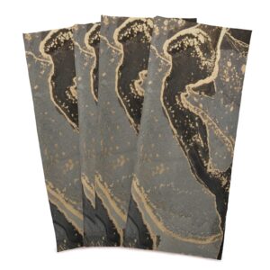 Dallonan Kitchen Towels and Dishcloths Sets of 6 Luxury Abstract Black Gray Gold Marble Polyester Soft Absorbent Hand Towels for Kitchen Clearance, Dish Towel, Tea Towels, Bar Towels 28x18 Inch