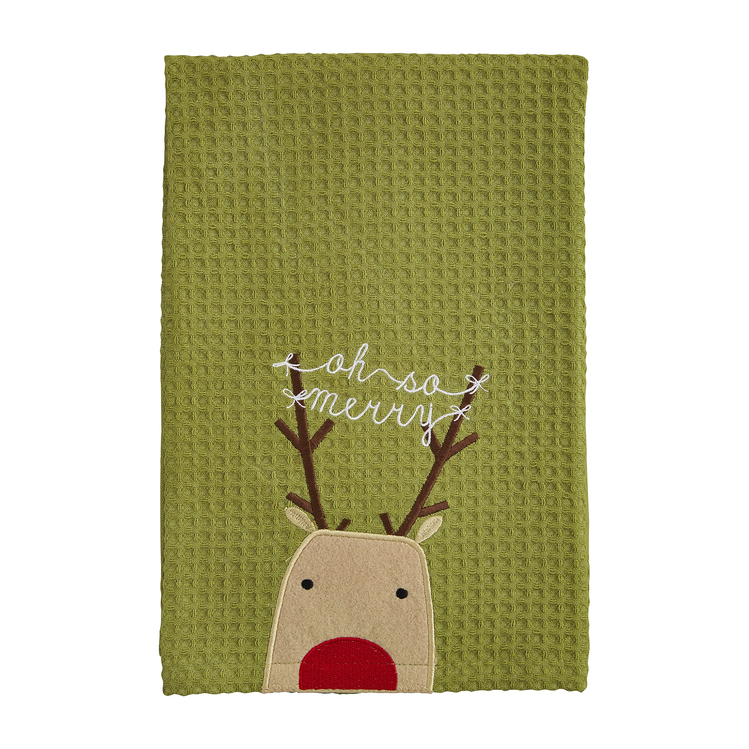 Mud Pie Christmas Waffle Towel, Reindeer, 25" x 16"