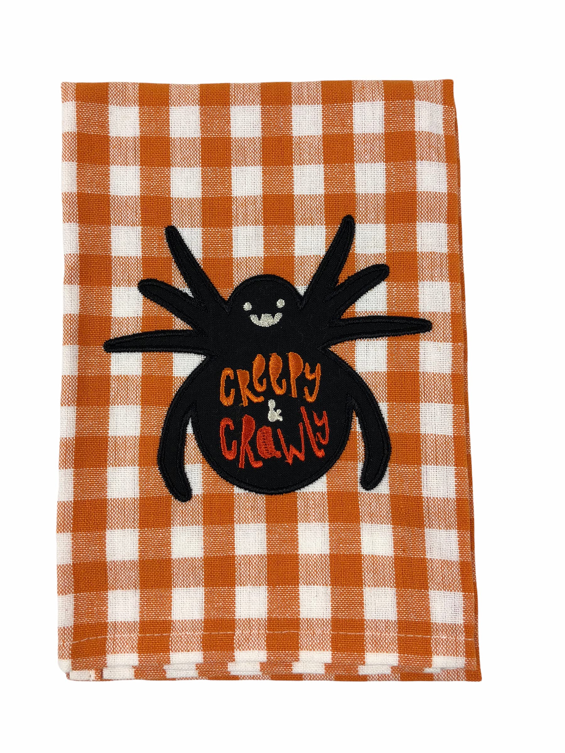 Design Imports Halloween Themed Embellished Kitchen Dish Towel Set of 3 Ghost Spider Pumpkin