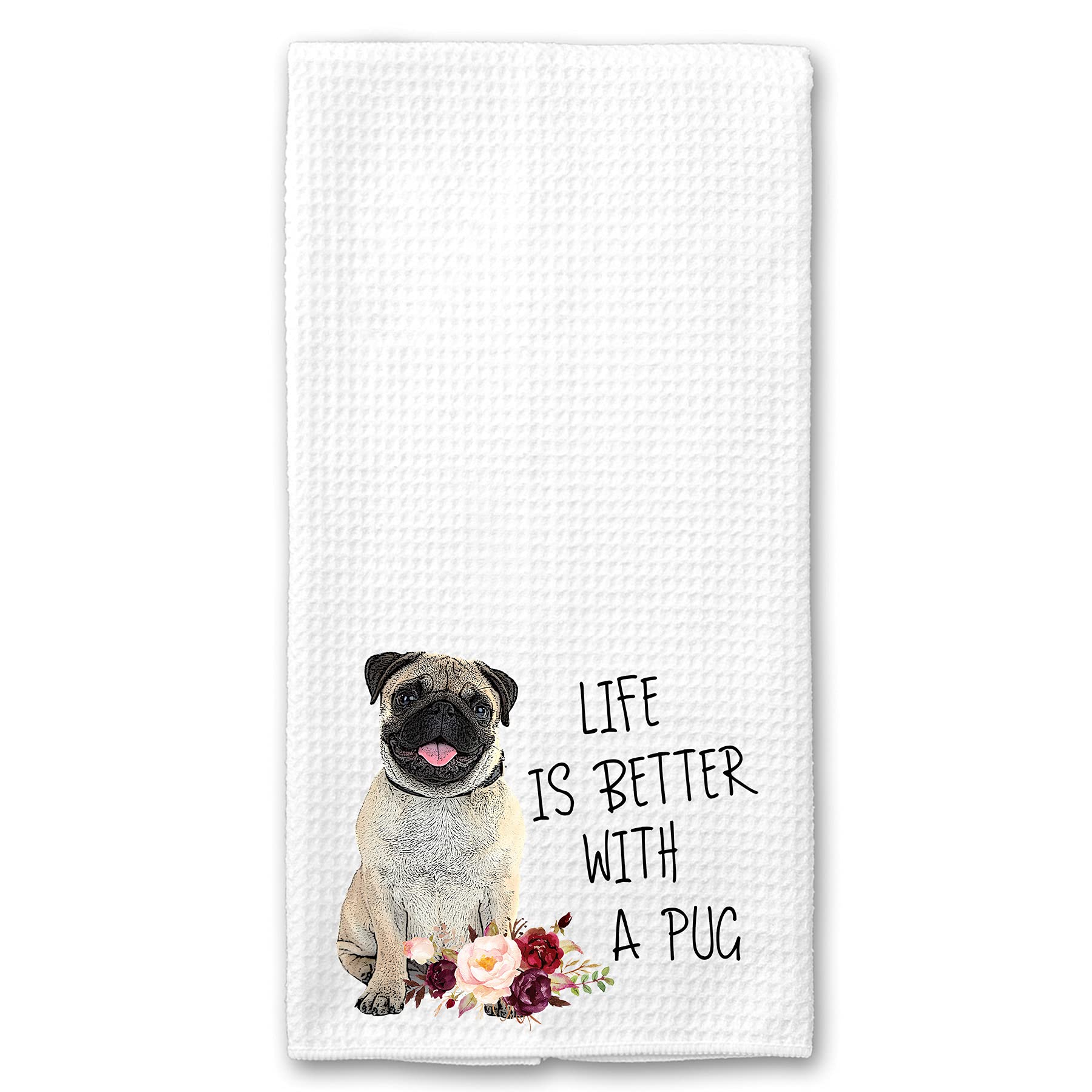 Life is Better with a Pug Microfiber Kitchen Towel Gift for Animal Dog Lover