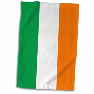 3D Rose Flag of Ireland-Irish Green White Orange Vertical Stripes United Kingdom UK World Country Souvenir Towel, 15" x 22", Multicolor