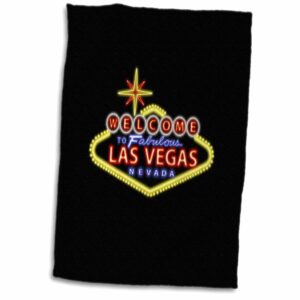 3d rose welcome to fabulous las vegas nevada hand/sports towel, 15 x 22