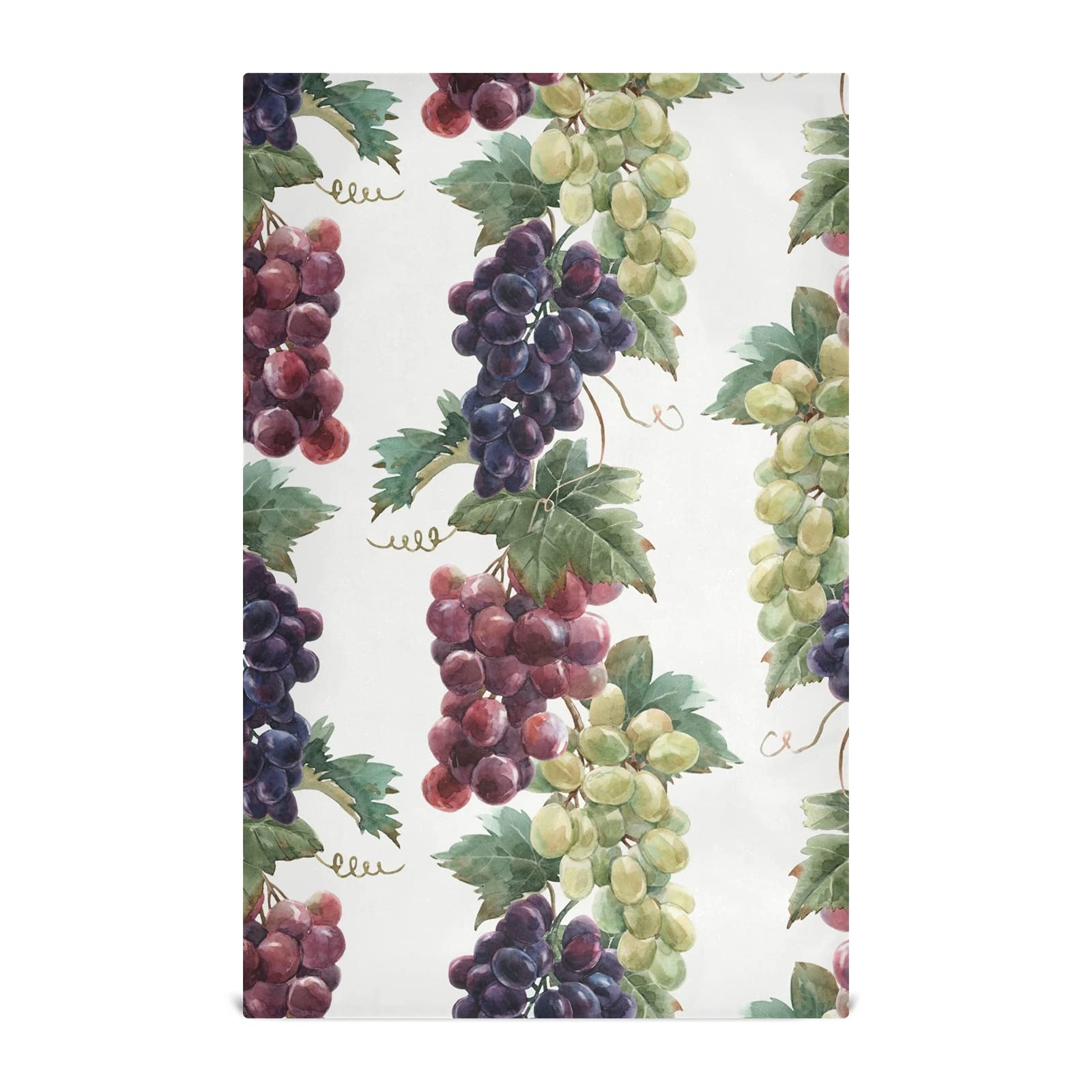 Dallonan Kitchen Towels Set of 4 Red White and Black Grapes Vine Polyester Soft Absorbent Dishcloths Decorative Towels for Kitchen Hand Towels, Dish Towel, Tea Towels, 28x18 Inch