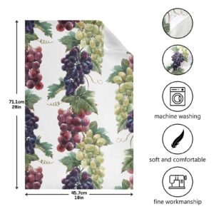Dallonan Kitchen Towels Set of 4 Red White and Black Grapes Vine Polyester Soft Absorbent Dishcloths Decorative Towels for Kitchen Hand Towels, Dish Towel, Tea Towels, 28x18 Inch