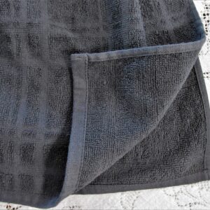 Gray Plaid Double Thickness Towel - Best Quality Name-Brand - Hanging Kitchen Towel - Gray Cotton Crochet Top