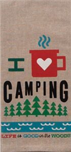 kay dee desi love camping chambray tea towel