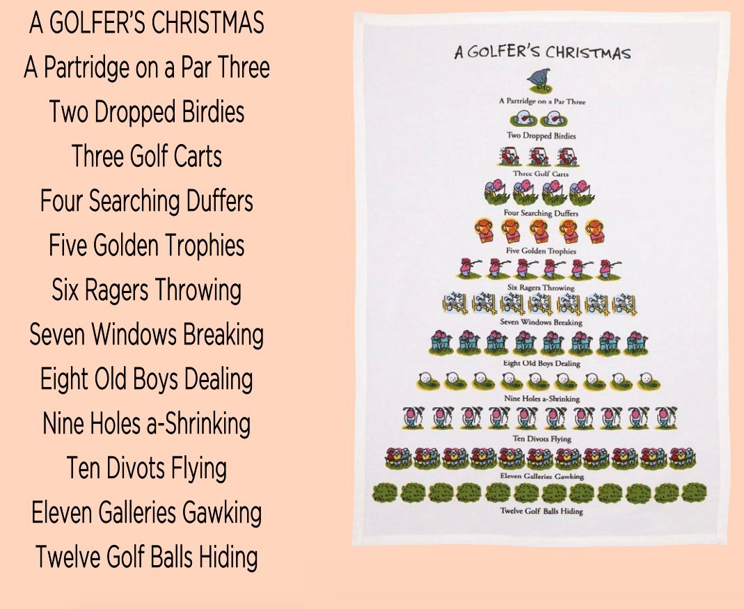 Mistletoe & Co. A Golfer's Chrismtas Kitchen Towel, 18" x 26"