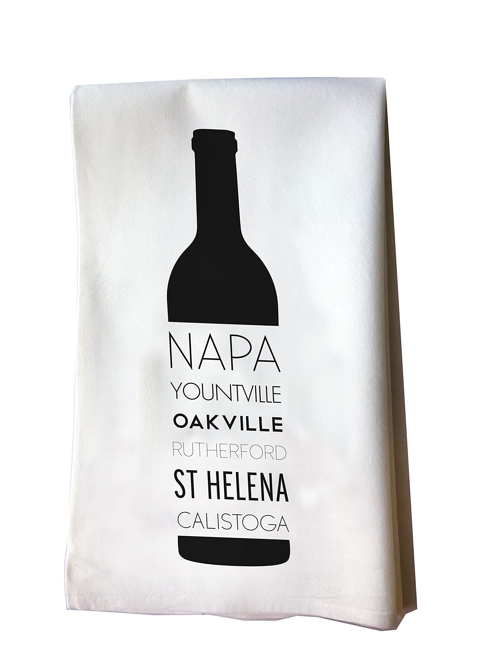 Napa Valley Cities Wine Bottle Flour Sack Tea Towel