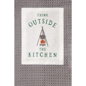 Think Outside Grey One Size Fits Most Waffle Weave Kitchen Dish Towel Boa