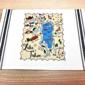 Lake Tahoe Map Kitchen Tea Towel