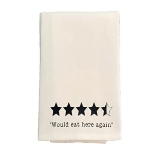 YJQGOL Tea Towel Flour Sack Towel Would Eat Here Again Napkin Mouth Clot Dish Towels Kitchen Decor 16" x 16"(40x40cm) Color:Would Eat Here Again