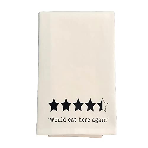 YJQGOL Tea Towel Flour Sack Towel Would Eat Here Again Napkin Mouth Clot Dish Towels Kitchen Decor 16" x 16"(40x40cm) Color:Would Eat Here Again